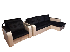 Комплект мягкой мебели: угловой диван + кресло. 11744